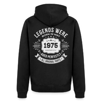 Mai 1975 cadeau 51 Anniversaire Mai 1975 - Veste à capuche bio Premium Unisexe - noir - Dos - Nico (187cm)