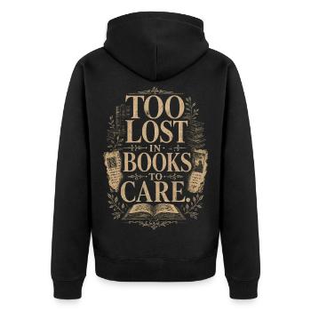 Dark Academia Book Love Vintage Reader - Veste à capuche bio Premium Unisexe - noir - Dos - Nico (187cm)