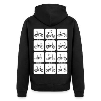 FALTEN ODER NICHT FALTEN (umkehren) - Unisex Premium Bio Zip Hoodie - Schwarz - Hinten - Nico (187cm)