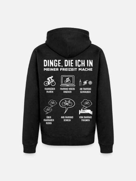 Fahrrad Freizeit Radfahrer Lustiger Spruch - Unisex Premium Bio Zip Hoodie - Schwarz