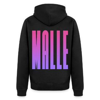 MALLE - Unisex Premium Organic Zip Hoodie - black - Back - Nico (187cm)