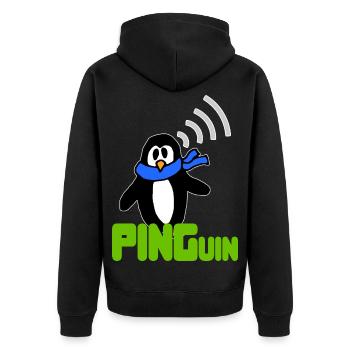 PINGuin Nerd blague Geek Humour IT - Veste à capuche bio Premium Unisexe - noir - Dos - Nico (187cm)