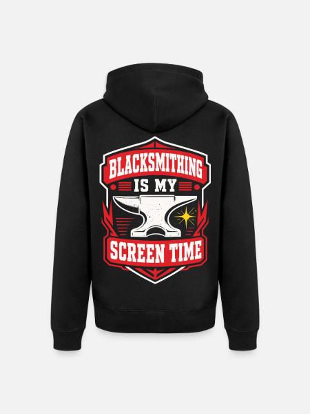 Blacksmithing Is My Screen Time - Unisex Premium Bio Zip Hoodie - Schwarz