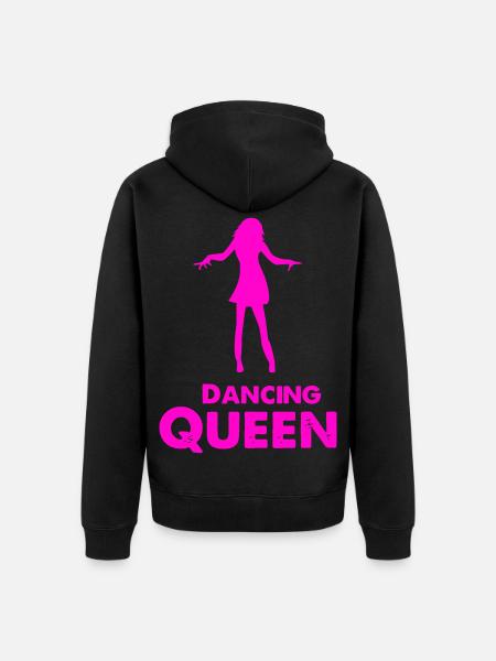 Tanzende Königin Silhouette - Unisex Premium Bio Zip Hoodie - Schwarz