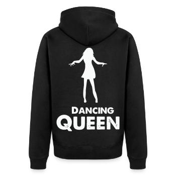 Tanzsilhouette Königin Text - Unisex Premium Bio Zip Hoodie - Schwarz - Hinten - Nico (187cm)