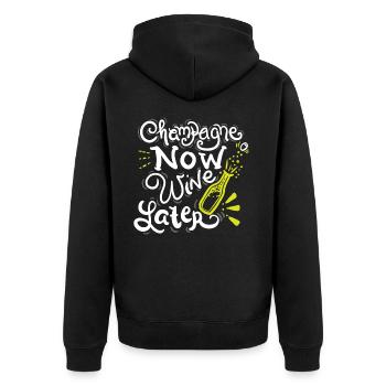 NEW YEAR EVE now Wine later - Unisex Premium Organic Zip Hoodie - black - Back - Nico (187cm)