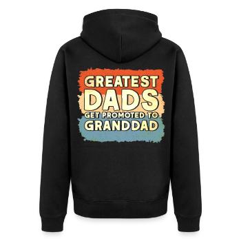 Papa Großvater Opa Geschenk - Unisex Premium Bio Zip Hoodie - Schwarz - Hinten - Nico (187cm)