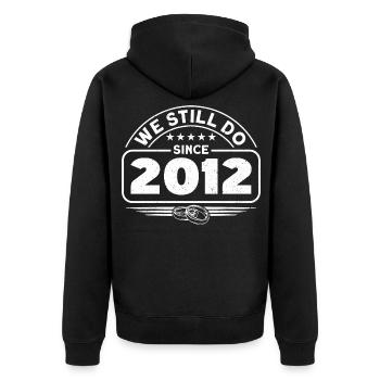 Married couple 10th anniversary Married Gift - Unisex Premium Organic Zip Hoodie - black - Back - Nico (187cm)