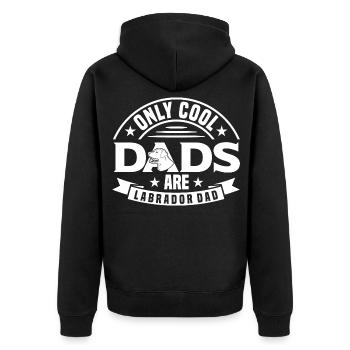 Labrador Lover Labrador Labrador Father - Unisex Premium Organic Zip Hoodie - black - Back - Nico (187cm)