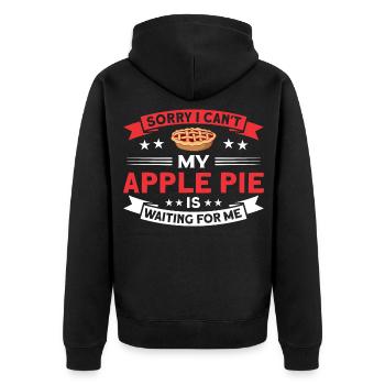 Kuchen Liebhaber Cupcake Liebhaber Apfelkuchen - Unisex Premium Bio Zip Hoodie - Schwarz - Hinten - Nico (187cm)