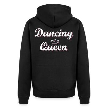 Dancing Queen Dance Shirt For Music Lovers - Unisex Premium Organic Zip Hoodie - black - Back - Nico (187cm)