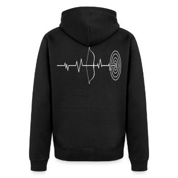 Prenez cette chemise accrocheuse "Heartbeat EKG - Veste à capuche bio Premium Unisexe - noir - Dos - Nico (187cm)