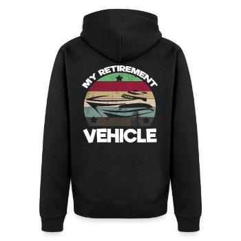 My Retirement Vehicle Boating Design Captain - Unisex Premium Organic Zip Hoodie - black - Back - Nico (187cm)
