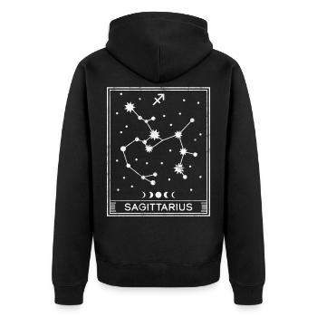 Signe astrologique du Sagittaire - Veste à capuche bio Premium Unisexe - noir - Dos - Nico (187cm)