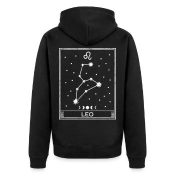 Signe astrologique du Lion - Veste à capuche bio Premium Unisexe - noir - Dos - Nico (187cm)