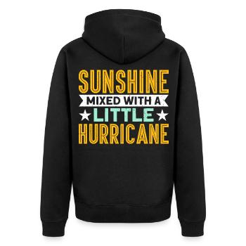 Pre-Teen Pubertät Vorpubertär - Unisex Premium Bio Zip Hoodie - Schwarz - Hinten - Nico (187cm)
