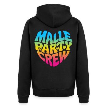 Malle Party Crew - Unisex Premium Bio Zip Hoodie - Schwarz - Hinten - Nico (187cm)