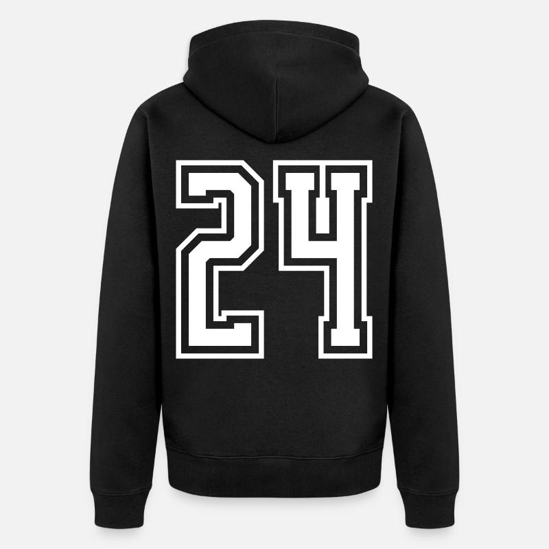 24 Numéro de numéro - Veste à capuche bio Premium Unisexe - noir