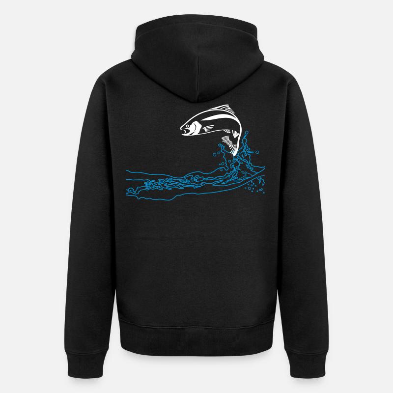 la truite sauter - Veste à capuche bio Premium Unisexe - noir