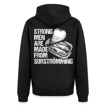 Schweden Schwedisch Surströmming Geschenk - Unisex Premium Bio Zip Hoodie - Schwarz - Hinten - Nico (187cm)