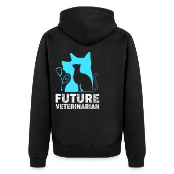 Veterinarian Veterinary Medicine Veterinary Veterinarian - Unisex Premium Organic Zip Hoodie - black - Back - Nico (187cm)