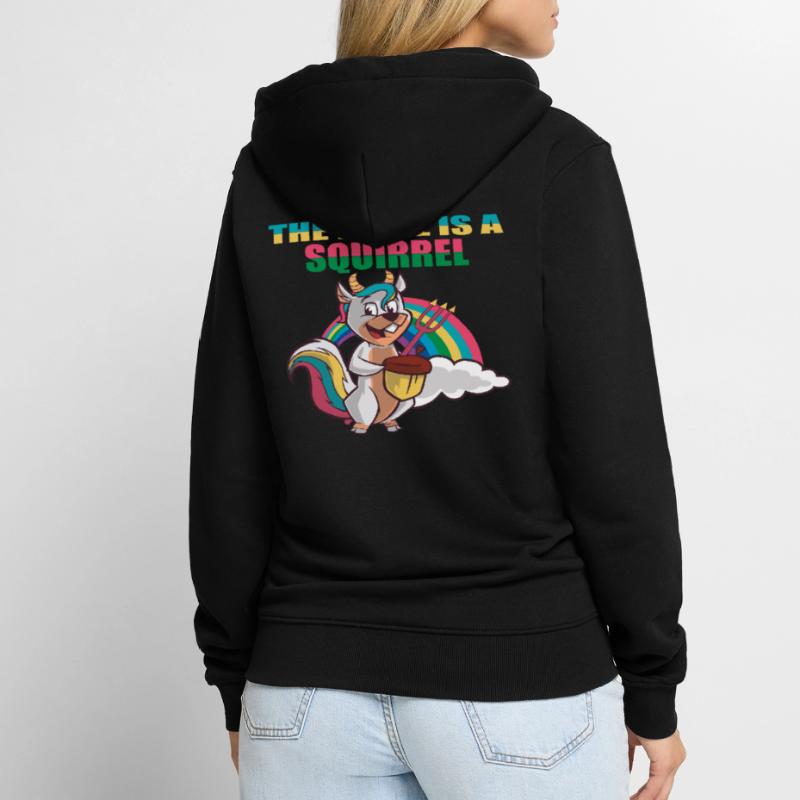 Devil Squirrel, The devil is a squirrel, Fun Unisex Premium Organic Zip Hoodie