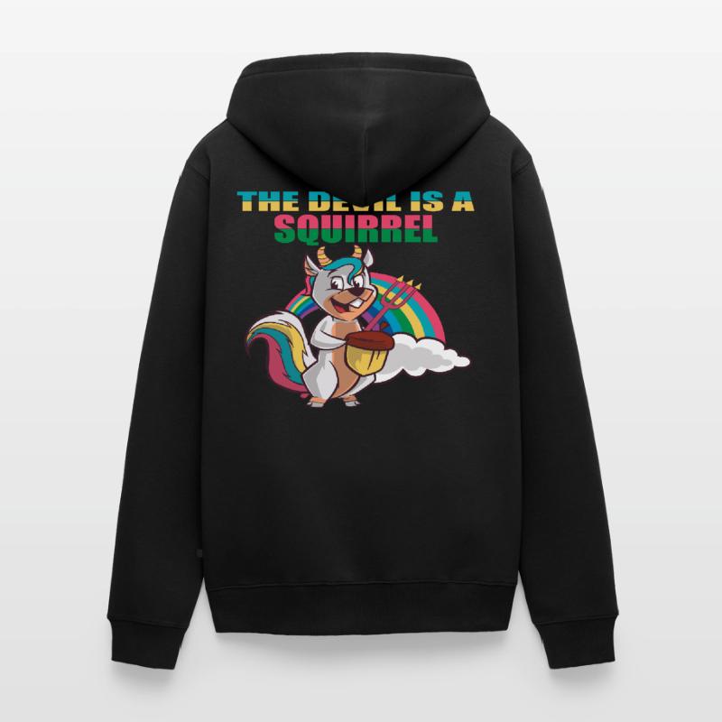 Devil Squirrel,Der Teufel ist ein Eichhörnchen,Fun Unisex Premium Bio Zip Hoodie