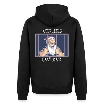 Santa Prison,Donjon de Noël, Feliz Navidad - Veste à capuche bio Premium Unisexe - noir - Dos - Nico (187cm)