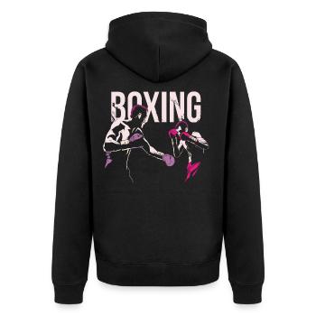 Boxing, boxing, boxing, boxer, fight jersey shirt - Unisex Premium Organic Zip Hoodie - black - Back - Nico (187cm)