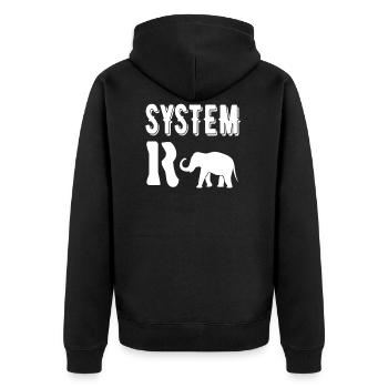 System R elephant, chemise profession professionnellement pertinente - Veste à capuche bio Premium Unisexe - noir - Dos - Nico (187cm)