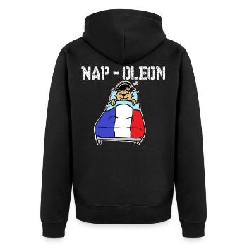 Napoléon, dormir, Nap-oleon, France, sieste - Veste à capuche bio Premium Unisexe - noir - Dos - Nico (187cm)
