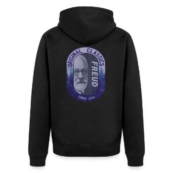 Sigmund Freud,Vintage,Psychologie,Médecin Médecine FUn - Veste à capuche bio Premium Unisexe - noir - Dos - Nico (187cm)
