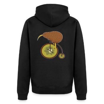 Vélo, cadeau d'humour végétalien végétarien kiwi vélo - Veste à capuche bio Premium Unisexe - noir - Dos - Nico (187cm)