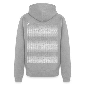 Number, PI, 3.14, mathematics, π - Unisex Premium Organic Zip Hoodie - heather grey - Back - Nico (187cm)