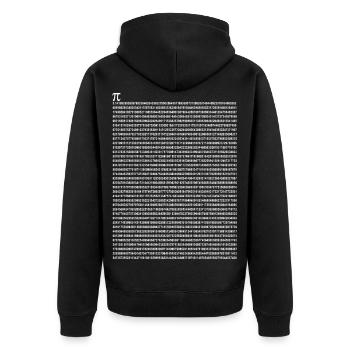 Number, PI, 3.14, mathematics, π - Unisex Premium Organic Zip Hoodie - black - Back - Nico (187cm)
