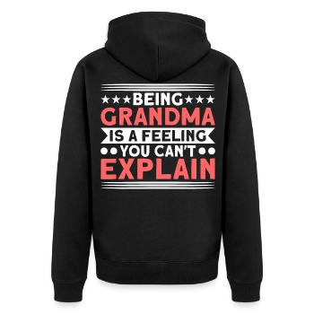 Grand-mère Grand-mère Grand-mère Cadeau - Veste à capuche bio Premium Unisexe - noir - Dos - Nico (187cm)