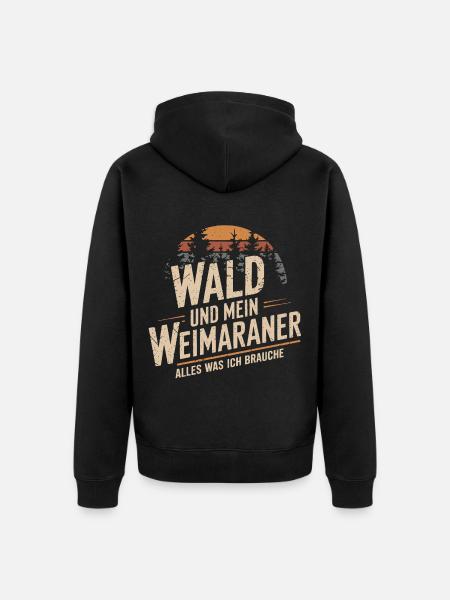 Wald und mein Weimaraner - Unisex Premium Bio Zip Hoodie - Schwarz