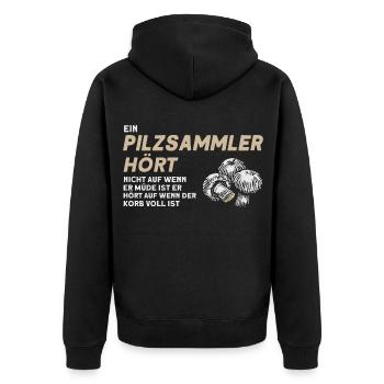 Pilze Pilzsammler Pilze Sammeln Geschenk - Unisex Premium Bio Zip Hoodie - Schwarz - Hinten - Nico (187cm)