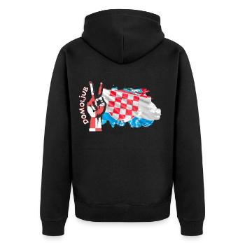 Kroatien Kroatisch Hrvatska Kroaten Kroaten Kroaten - Unisex Premium Bio Zip Hoodie - Schwarz - Hinten - Nico (187cm)