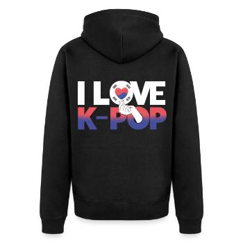Japanese K-Pop Fan K-Pop Gift - Unisex Premium Organic Zip Hoodie - black - Back - Nico (187cm)