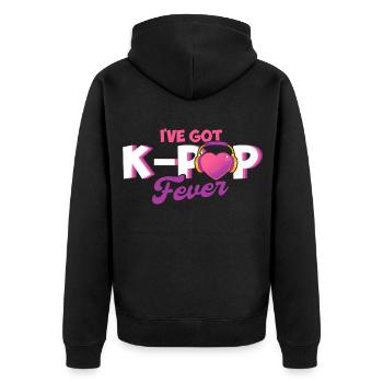 K-Pop Fan K-Pop Merchandise K-Pop Geschenk - Unisex Premium Bio Zip Hoodie - Schwarz - Hinten - Nico (187cm)