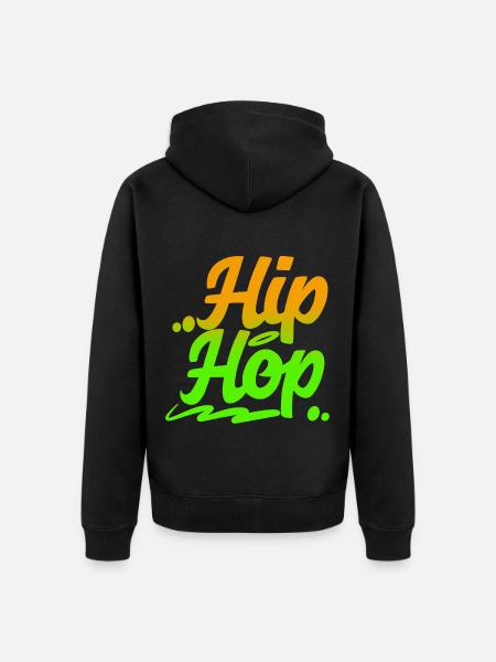 Hip Hop - Unisex Premium Organic Zip Hoodie - black