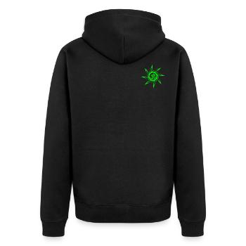 OM mantra symbol - Unisex Premium Bio Zip Hoodie - Schwarz - Hinten - Nico (187cm)