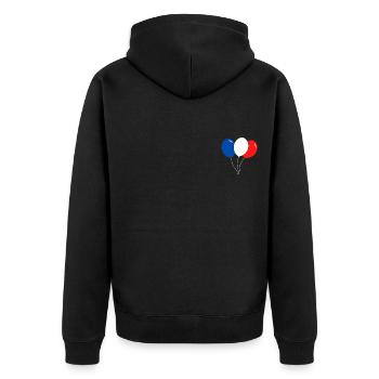 Bleu - Blanc - Rouge - Veste à capuche bio Premium Unisexe - noir - Dos - Nico (187cm)