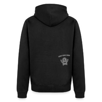 Nom nom nom Monster - Unisex Premium Bio Zip Hoodie - Schwarz - Hinten - Nico (187cm)