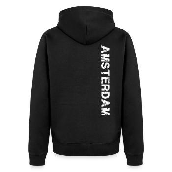 Amsterdam - Veste à capuche bio Premium Unisexe - noir - Dos - Nico (187cm)