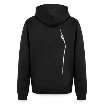Kletterer Klettern Bouldern Boulderer Bergsteigen - Unisex Premium Bio Zip Hoodie - Schwarz - Hinten - Nico (187cm)