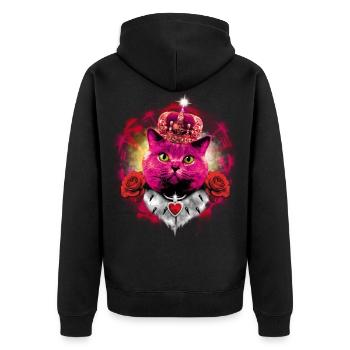 Chat rose la Reine Glow - Veste à capuche bio Premium Unisexe - noir - Dos - Nico (187cm)