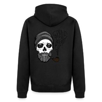 conception barbe - - Grave avant rasage 100% Bart - Veste à capuche bio Premium Unisexe - noir - Dos - Nico (187cm)