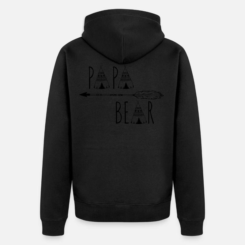 Papa Ours - Veste à capuche bio Premium Unisexe - noir